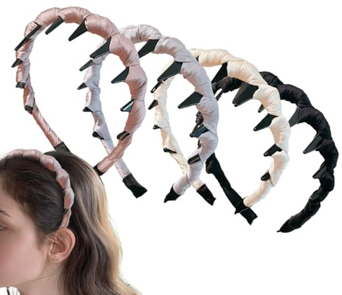 Tyinerc Huvudband Med Tänder För Kvinnor 4-Pack - Vågformad Håraccessoar,Reversibel Huvudbonad För Kvinnor Flickor Bröllop Brud