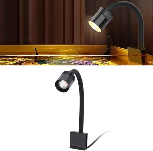 Smandy 3-farbiges LED-Aquarium-Spotlicht, Einstellbares Spektrum, Mini-Clip-on-Spotlight mit 360° Drehbarem Arm für Süßwasserpflanzen