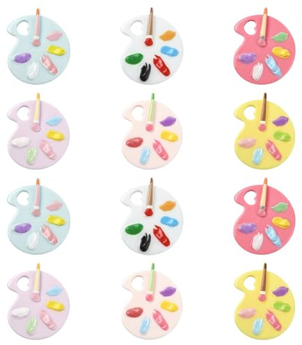 Airssory 30 ciondoli in resina a forma di tavolozza di colori opachi, 6 colori, per gioielli fai da te, bracciali, collane, orecchini, borse, portachiavi, decorazioni per telefono
