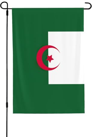 Drapeau de l'Algérie résistant aux intempéries double face 71 x 102 cm, bannière décorative saisonnière pour jardin, cour et porche