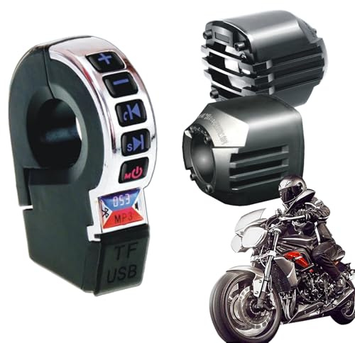 di impianti stereo per moto, riproduzione audio senza fili con ricarica cellulare, altoparlante impermeabile per moto, per ciclismo, scooter, biciclette, auto, veicoli a motore per adulti