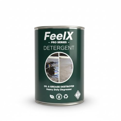 FeelX Universal Degreaser Pro Series – Superkonzentrat 1:50 – Ergibt 50L Lösung – Extreme Fettlösekraft für Küche, Grill & Werkstatt – Nachhaltige Metallflasche – 1L