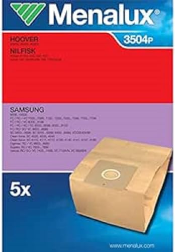 Menalux 900166423 3504P Sacco in Carta per Hoover 2000X-300X-4000X-Lg V2710De, Samsung 900E-1000E-Cleanforce-Digimax -Imetec 8283 Ecoallergy