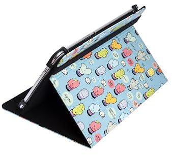 Silver HT - Funda Universal para Tablets de 9 a 10.4 Pulgadas. Funda con función Soporte y ángulo multiajustable. Diseño Cactoos. Goma de Seguridad Anti-Apertura.