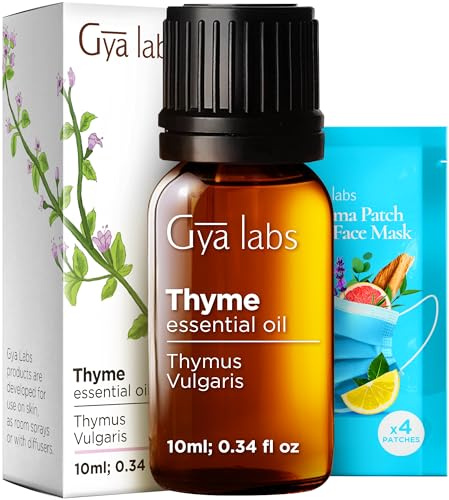 Gya Labs Ätherisches Thymianöl für Haare für Haare - 100% Reines Natürliches Thymianöl für die Haut, Diffusor, Körper & Kerzenherstellung (10 ml)