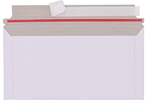 Großbrief 250x160mm Umschläge DIN Lang Pappe Karton Versandbeutel Selbstklebend weiss A1 B2 A5 Vollpappe Kompaktbrief Buch Luftpolster (50)