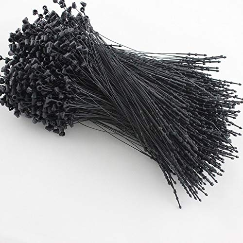 Yesallwas 5 2000Pcs Plastic Tag Fastener Black 5 Inch,Plastic Paper Price Tagging Fastener Snap Lock Pin Security Loop for Hang Tags Price Tags or Clothing Tag etc