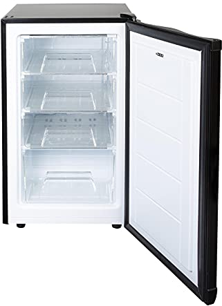 SIA UCF50BL Freestanding Under Counter Freezer, 77L Capacity, 4* Freezer Rating, E Rated, 50cm Wide, Reversible Door, Black, 2 Years Parts & Labour Guarantee