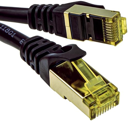 kenable CAT7 600Mhz 10Gig F/FTP Shielded RJ45 Network Ethernet Cable 15m Black