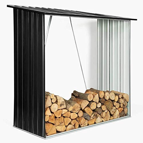 IDMarket - Abri de Stockage 2 m³ Gris en Acier galvanisé pour bûches