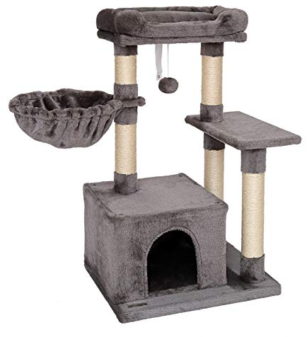 lionto Árbol rascador para Gatos Altura 85 cm, Gris Oscuro