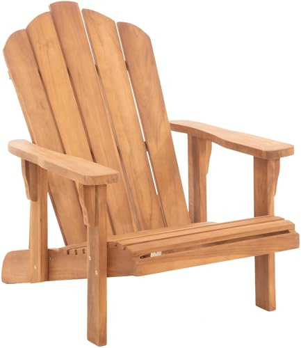 CLP Stuhl Brownsville | Hochlehner aus Teakholz für Garten & Terrasse | Ergonomischer Sessel, verstellbar & witterungsbeständig Farbe Teak