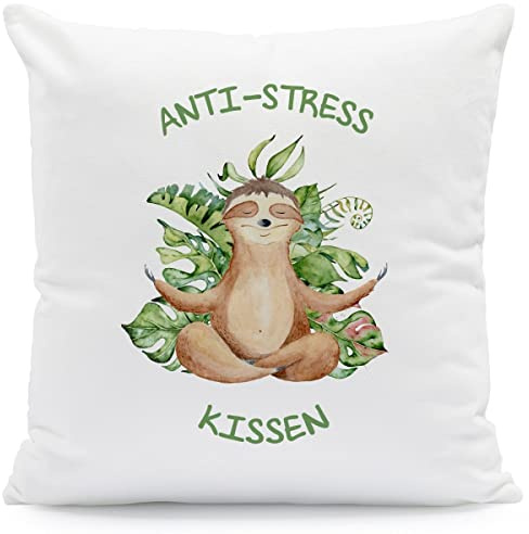 GRAVURZEILE Kissen mit Spruch - Anti-Stress Kissen - Geschenk für Freunde als Geburtstagsgeschenk - auch zum Valentinstag Weihnachten - Geschenk für Frauen Männer Sie Ihn Farbe mit Füllung