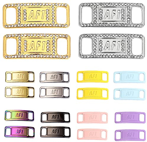animacoser 10 Paar af1 metall tag，Bling schnürsenkel schnalle，schuhzubehör Dekoration für Turnschuhe