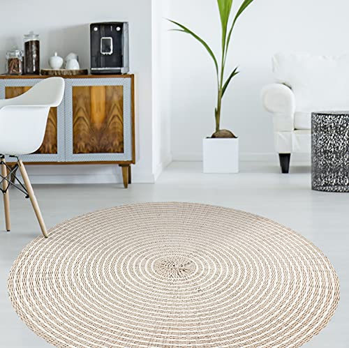 VINILIKO Design | Alfombra Vinílica Redonda Bangkok 1 [Diam] 150 cm - Antideslizante, Impermeable, Lavable - Varios Tamaños - Alfombra Vinilo Salón, Cocina