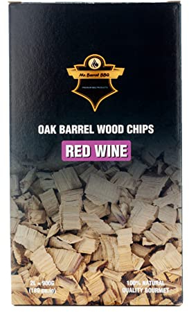 POWERHAUS24 Räucherchips Red Wine in Gourmet-Qualität 900g, 100% natürlich, aus Eichenfässern von Premium Spirituosen-Produzenten, exzellentes Aroma
