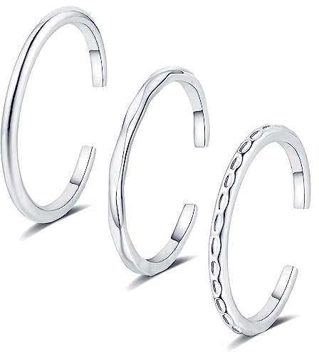 FUNEIA 3 Stück 14K Gold Filled Zehenring für Damen Gold Silber Rosegold 1 mm Dünner Draht Verstellbare Zehenringe Set Hawaiianischer Offener Zehenring Strandfußschmuck für den Sommer