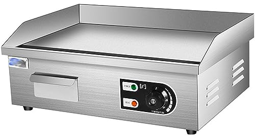 RUYICZB Catering Plancha Eléctrica Profesional 3000W Plancha Cocina Eléctrica Plancha De Asar De Acero Inoxidable para Barbacoa Parrilla Tocino Huevo Chorizo Freidora Panqueques 50-300°C