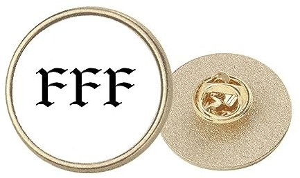 Fury of Single Art Deco Brosche, rund, Metall, goldfarben, M