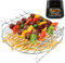 YQL Airfryer zubehör für Philips Airfryer XL/XXL/Russell Hobbs Heißluftfritteuse 8L, 304 Edelstahl Airfryer Grillrost mit 5 Spieße, Heißluftfritteuse Zubehör für Ninja/COSORI Air Fryer (5,5L-8L)
