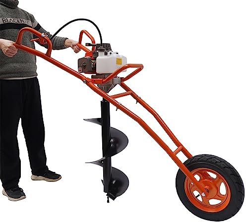 Jolre Trapano a benzina da 63 CC, 2 tempi, 3 CV, trapano a terra, trapano per carriole, trapano a terra per uso agricolo, 11