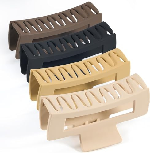 4 Piezas de Pinzas Antideslizantes Grandes Para Cabello Grueso, Accesorios Para Peinados Para Mujeres y Niñas (10.5 cm)