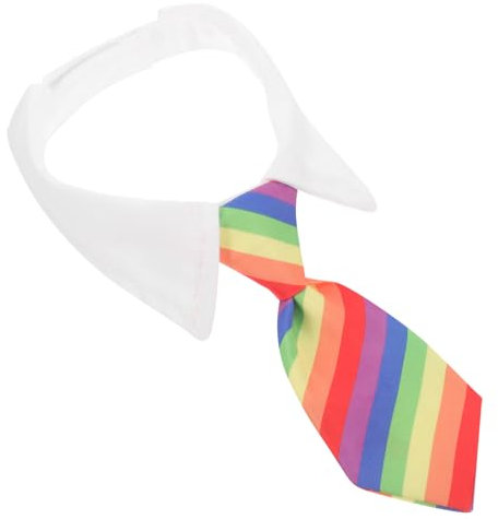 POPETPOP Pet Rainbow Collar Verstellbare Hundehalsband Mit Regenbogen-Muster Multifunktionale Hundeschleife Für Hochzeiten Und Täglichen Gebrauch Für Hunde Und Katzen