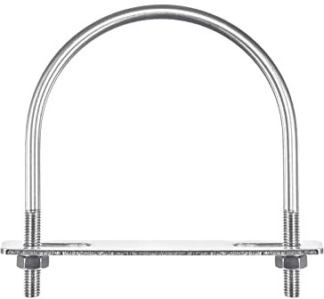 Serre-câble métallique, serre-fil de clôture Boulons en U ronds, 65 mm de largeur intérieure et 90 mm de longueur M8 304 boulon de serrage en U en acier inoxydable avec écrous, rondelles et plaques, f