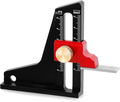 Woodworking Height Gauge, Aluminium Alloy Woodworking Tools Dual Scale Woodworking Depth Gauge Precise Height Gauge for Table Saw Wood Working