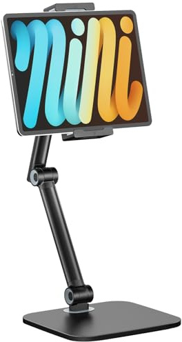 Tablet Ständer Aluminium verstellbar 360° 12.9 Homeoffice Schwarz | für iPad Pro/Air/Mini, Samsung Tab S9/S8, Huawei MatePad, stabil & rutschfest, für Büro & Homeoffice, einfache Montage