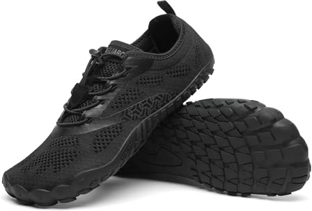 SAGUARO Unisex barfotaskor, utomhus, barfota, trailskor, tåskor med Zero-Drop Sol storlek 36–48, Vantasvart, 45 EU