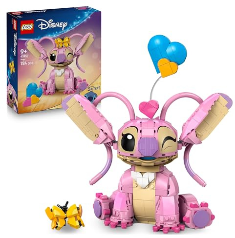 LEGO | Disney Angel - Lilo & Stitch Building Toy - Brick Built Display Figure with 3 Heart Balloons & a Butterfly - Gift for 9+ Year Old Girls, Boys and Adult Fans - 43257