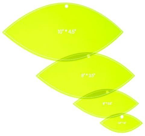 UNICRAFTALE 4 Stück Acryl Quiltschablone 4 Stilen Pferdeaugen Schablone Transparent Hellgrün Acryl Nähmaschinen Lineal Schablonen Nähschablonen Für DIY Hand Patchwork Schneiden Basteln