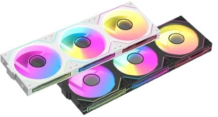 tianwandong 120mm 4-pin PWM/3-pin ARGB Fan 800-1800RPM Gaming PC Cooling Kit for Chassis & Water Cooling Systems(WHITE REVERSE_A-RGB)