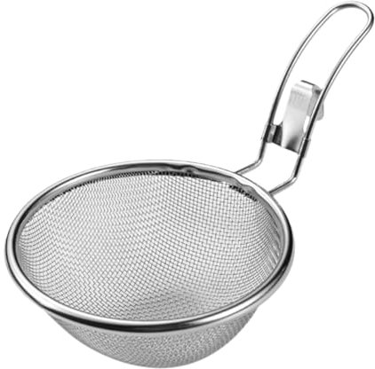 CHUNXVLI Espumadera De Cocina Colador De Alimentos De Malla De Alambre Fino De Acero Inoxidable, Colador, Sartén Caliente, Filtro, Cesta, Tamiz para Cocinar Y Freír(13cm)