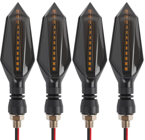 Wvxilyr 4 Pezzi Frecce LED Moto,Indicatori di Direzione Moto, 12V Universale Indicatore di Direzione del Motociclo con Luci LED Blu e Ambra, Indicatori Lampeggianti per Scooter, ATV
