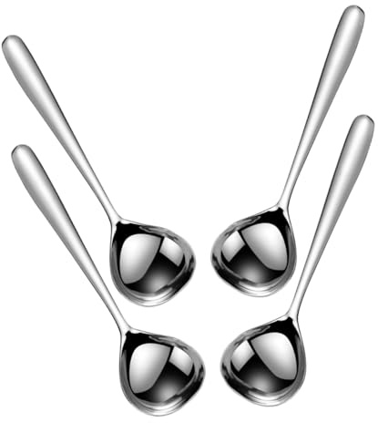 MUELODSIC 4 pièces Louche à Soupe Inox Capacité Cuillère Service pour Cuisine Cuisson Sauces et Ragoûts Ustensiles de Cuisine Robustes