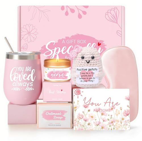 JORTINE Gåvor till kvinnor, present flickvän födelsedag, wellness & avkoppling presentset med isolerad mugg, födelsedagspresent till mamma, flickvän, syster, kollega julklappar