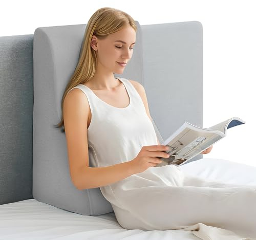 Youyijia Rückenkissen Lesekissen für Bett und Sofa Keilkissen Bett Lesekissen Ergonomisches Keilkissen Rückenkissen Sofa Bequemes Rückenkissens Zum Lesen Fernsehen Spielen & Entspannen(Grau)