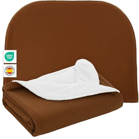 MIMUSELINA Copertina Neonato Invernale in Cotone | Coperta Invernale Neonato 70x90cm Calda e Morbida | Coperta Lettino e Culla Avvolgi Bambino | Ideale per Inverno e Mezze Stagioni | Espresso
