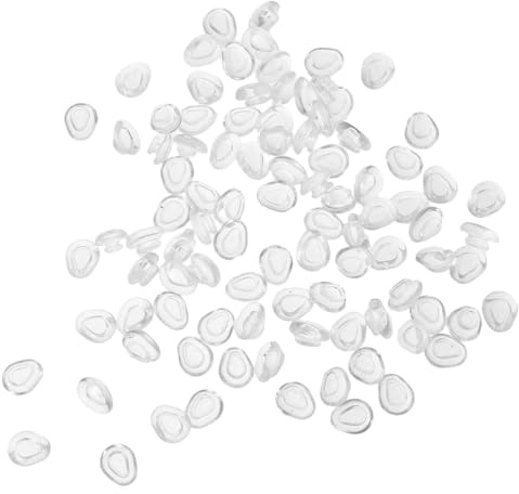 PLAFOPE 50 Pièces Coudons de lunettes à nez pour les lunettes de soleil Tampon de nez pour les verres plaquette nasale en silicone enfichable Transparent