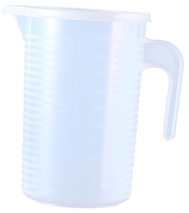 FytStycale Misurino con Coperchio, Resistente Al Calore, Multifunzionale, Utile in Cucina per Acqua, Succhi, Olio, Latte, 2000 Ml