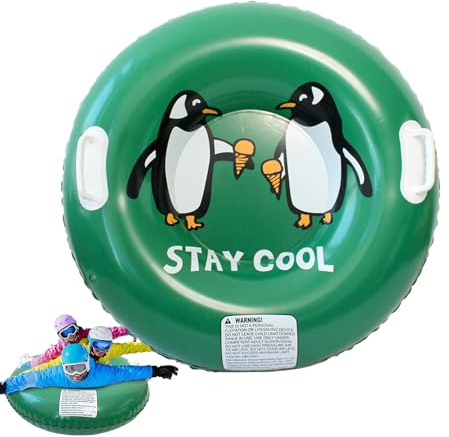 Snödäck, uppblåsbara PVC-snötuber vuxna 80 x 80 x 25 cm, uppblåsbar kälke med handtag, vinterleksaker för parker, trädgårdar, stränder, jul, äventyr, sport, räddningsspel, sandaktiviteter