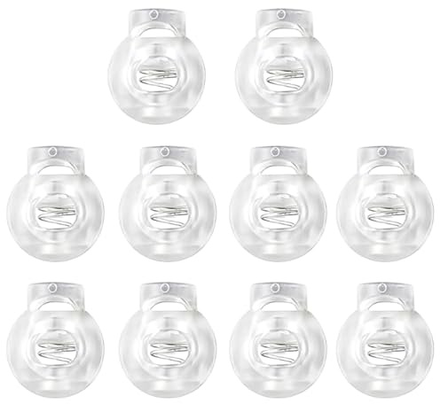 Hedayu Roman Blind Clips, Transparent Plastic Drawstring Toggle, 10 Pcs | Sturdy Transparent Plastic, Spring-Loaded Toggle, Pinch-and-Slide Easy, Suitable for Roman Blinds Bags Sportswear