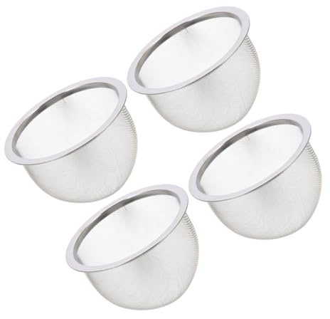 HOMSFOU Colino da Tè in Acciaio Inox 4 Pezzi, Filtro a Rete Fine per Teiera, Inserto Diffusore per Tisane e Infusi, Resistente e Riutilizzabile, per Uso Domestico e Preparazione Tè