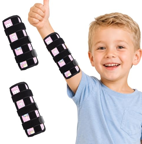 CFYHXY 2 PCS Thumb Sucking Guard, Thumb Sucking Prevention (White Cloud) | Thumb Guard for Stop Nail Biting, Adjustable Hook & Loop Straps, Elbow Immobilizer. Thumb Guard to Stop Thumb Sucking