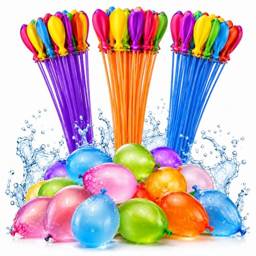 Topolenashop Lot de 148 ballons à eau auto-scellants multicolores avec remplissage rapide en 60 secondes en latex naturel pour piscine, jardin, plage, fêtes et jeux d'été