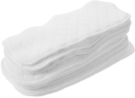 GATHINESS 10 Piezas Insertos para Pañales de Algodón Ecológico para Bebés Recién Nacidos, Lavables y Absorbentes Nueve Capas, Transpirables y Adecuados para Cuidado Nocturno