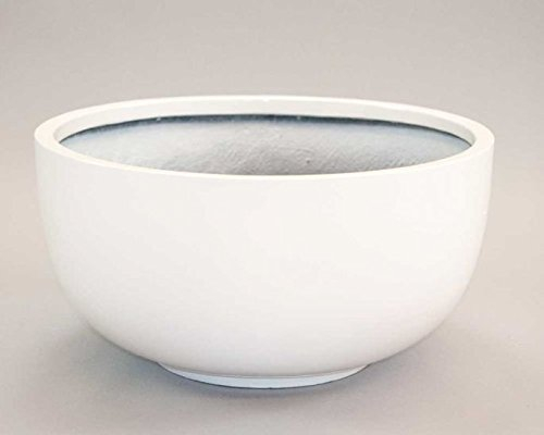 Elegant Einrichten Pflanzschale Fiberglas rund D50xH25cm Hochglanz weiß