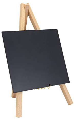 Securit Mini Staffelei Kreidetafel mit lackiertem Holz inklusive 1. Kreidestift Buche